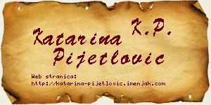 Katarina Pijetlović vizit kartica